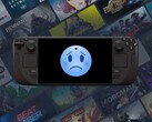 Steam Deck OLED displaying sad face