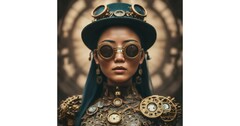 A &quot;steampunk fashion&quot; image created by Bard. (Source: Google)