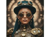 A "steampunk fashion" image created by Bard. (Source: Google)