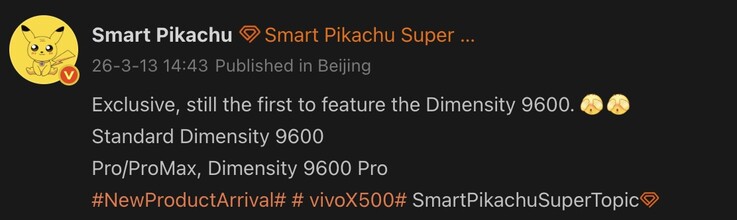 Leaked details of the Vivo X500 series.