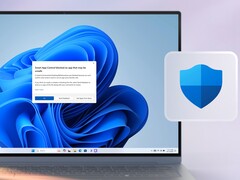 A Windows 11 desktop displaying a Smart App Control security warning alongside the Windows Security icon.