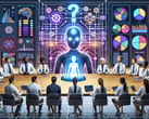 AI research meeting (Generated using DALL·E 3)
