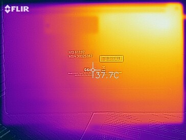 Heat map of the bottom of the device at idle