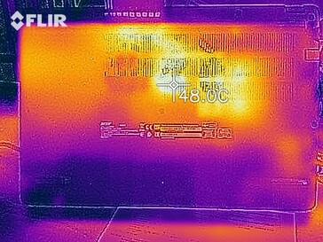 Heatmap of the bottom of the device under load