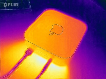 The warm air dissipates at the rear.