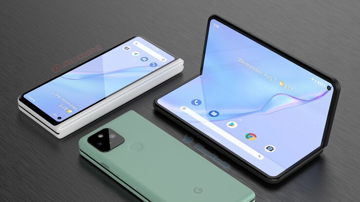 A concept of the Pixel Fold, prior to Google's Pixel 6 series teasers. (Image source: Waqar Khan)