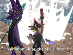 Yami Yugi mod in Dragon Ball FighterZ, summoning a legendary monster for a Super Move. (Image Source: Kongmeng on YouTube)