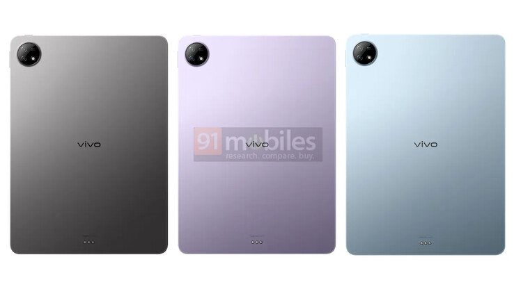 The "Vivo Pad2" in its 3 colors. (Source: Ishan Agarwal via 91Mobiles)