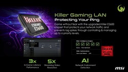 Killer networking is optimized for online gaming. (Image Source: MSI)