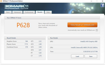 3DMark 11 results after our stress tests