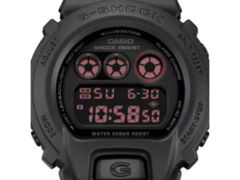 The new Casio G-Shock x Montedio Yamagata collab model (pictured) comes with a red-tinted reverse LCD, alongside a clean white LED backlight. (Image source: Great G-Shock World)