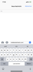 Using the default keyboard in portrait mode