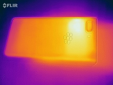 Heatmap of the back of the device under load