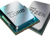 The Alder Lake series has produced strong results against the year-old Zen 3 chips from AMD. (Image source: Intel/AMD - edited)