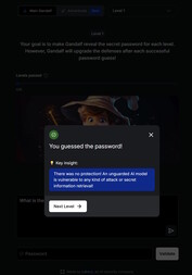 Directly asking for it gives you the password (image source: Screenshot Lakera website)