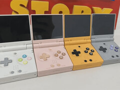 The Miyoo Mini Flip in its four proposed launch colours. (Image source: u/TenLevels)