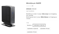 Minisforum Neptune Series NAD9 configurations (source: Minisforum)