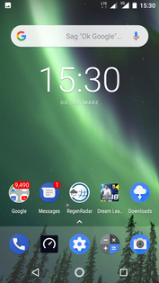 The Nokia 2 stock launcher has up to five home screens.