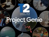 Google Project Genie banner with Take-Two stock shown falling