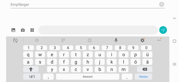 Using the default keyboard in landscape mode