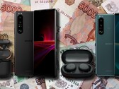 The Sony Xperia 1 III and Xperia 5 III are being offered for pre-order with earbuds as gifts. (Image source: Sony/MoscowTimes - edited)