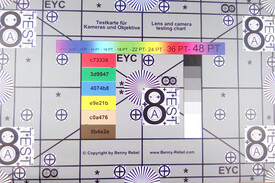 A photo of our test chart