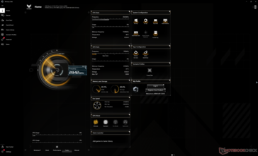 Armoury Crate home screen showing plenty of settings