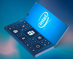 A rendered imagining of Intel&#039;s latest folding smartphone patent. (Source: LetsGoDigital)
