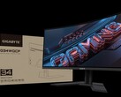 The G34WQCP has a 1500R curvature, among other similarities between it and the older G34WQC. (Image source: Gigabyte)