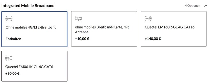 The cellular modem options on offer