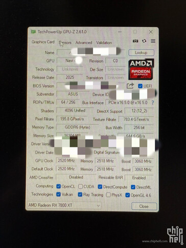 AMD Radeon RX 9070 XT specifications (image source:X)
