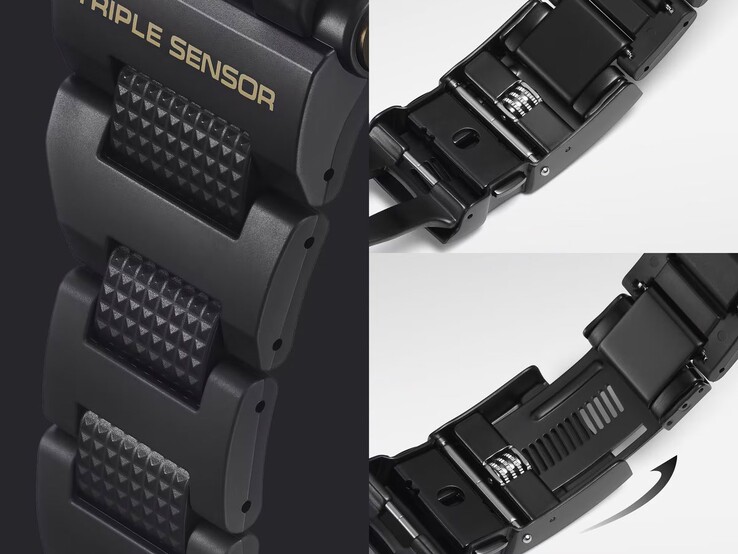 Frogman GWF-D1000BC-1JF's composite metal-and-resin band and adjustable extension mechanism.