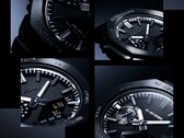 Collage of close-up images highlighting the dial texture, hour markers, and bezel of the Casio G-Shock GM-2100LXB.