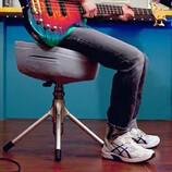 The Throne X stool by Cooler Master vibrates to the beat of music being performed or its internal metronome to enhance musical immersion. (Image source: Cooler Master)