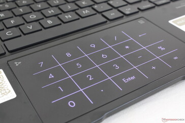 The virtual numpad is neat, but it unfortunately includes no haptic feedback