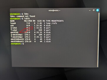 Using lsblk to identify internal storage devices