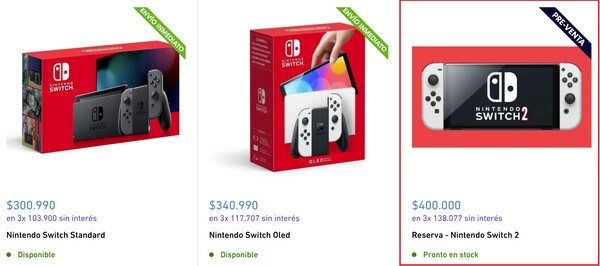 Nintendo Switch consoles. (Image source: GSMPRO.CL)