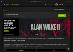 Nvidia GeForce Game Ready Driver 545.84 details in GeForce Experience (Source: Own)