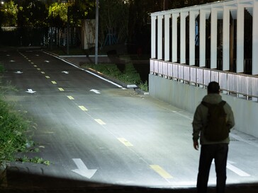 The Olight ArkPro Ultra spotlight can reach up to 205 m (673 ft.).
