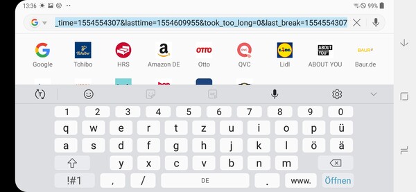 Using the keyboard in landscape mode