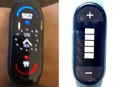 The alleged Xiaomi Mi Band 6 spy shots show the device's bright full-screen display. (Image source: Weibo - edited)