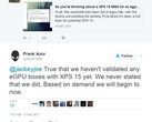 Azor tweeted that though they would begin certifying the XPS series for eGPUs, it will take at least a month to assess feasibility. (Source: Twitter) 