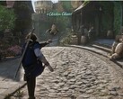 Fable protagonist kicking a chicken. (Image source: Xbox on YouTube, screenshot)