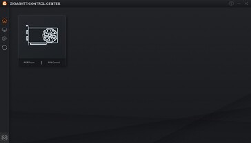 Gigabyte Control Center - Start page