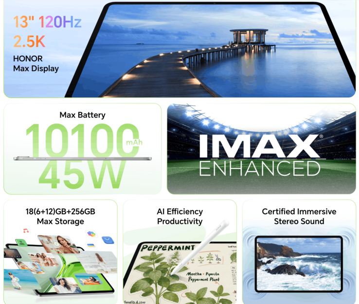 Honor Pad X9b Max core features and specifications highlight