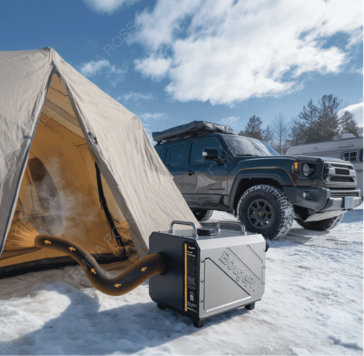 The BougeRV Diesel portable heater can warm a 307 ft³ tent in just 8 minutes (Image source: BougeRV)