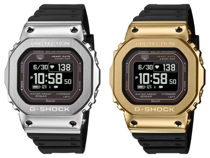 The Casio G-Shock GMH5600-1 (left) and GMH5600-9 (right) watches