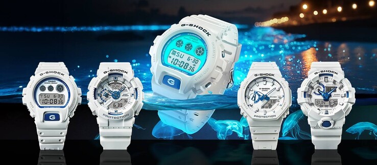 From left to right: the DW-6900HDS-7, the GA-110HDS-7A, the GA-2100HDS-7A, and the GA-700HDS-7A. (Image source: Casio)