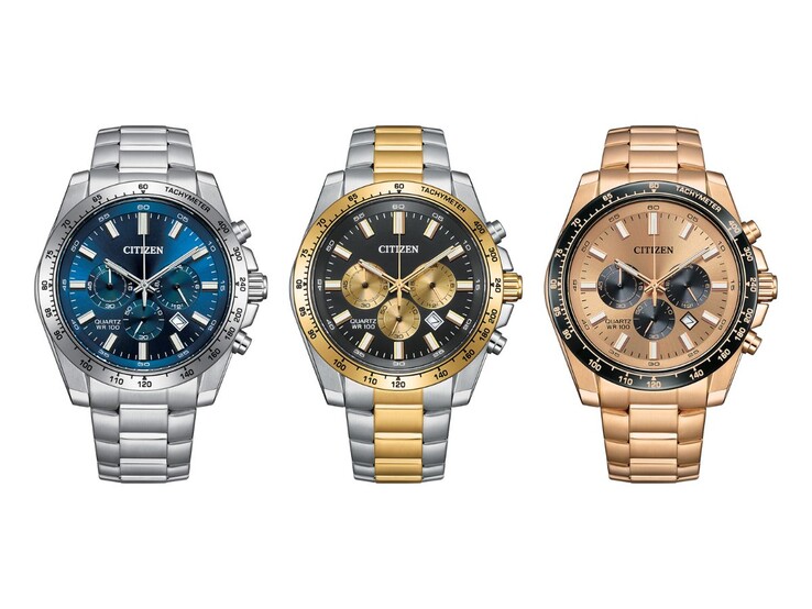 From left to right: the Citizen AN8230-59M, AN8234-58E and AN8236-52P watches