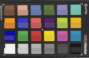 Screenshot of ColorChecker colors. Original colors are displayed in the lower half of each patch.